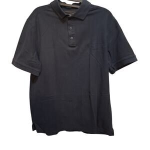 Nordstom Men's Shop Shirt Medium Cotton Dark Blue Casual Wear Short Sleeve